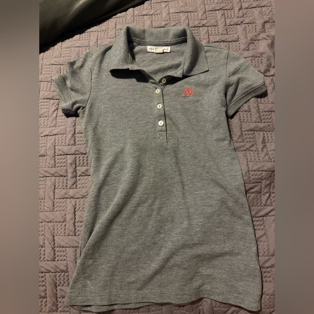 Preowned, Aeropostale uniform pique polo  grey , teen girls size x small